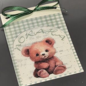 Покана за Свето кръщение с мече в зелено